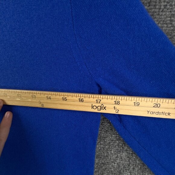 J Crew NO HOLES All Cashmere Sweater Vibrant Blue Super Soft Small Knit Adult - Picture 5 of 15